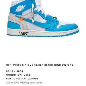 Off-White X Air Jordan 1 Retro High OG “UNC”